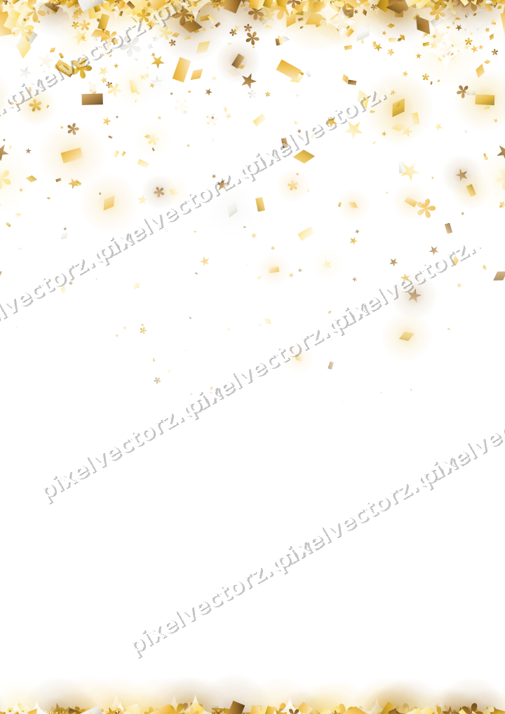 Nahtloser Glitzerregen aus Sternen und Blüten auf transparentem Grund