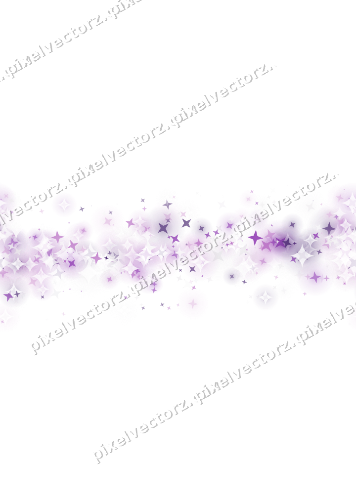Nahtloses Glitzerband aus Sternen in Violett auf transparentem Grund