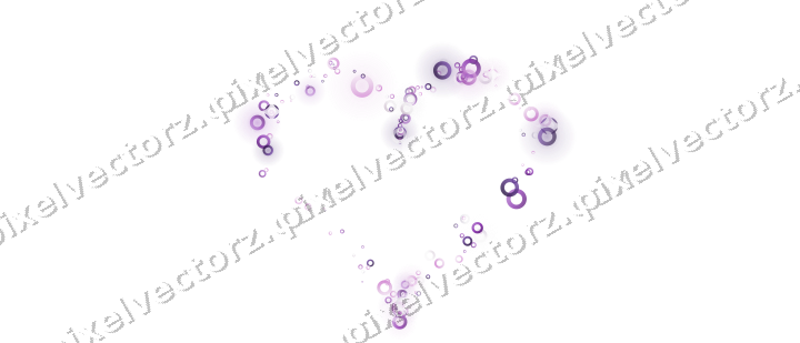 Nahtloses Glitzerherz aus Ringen in Violett auf transparentem Grund