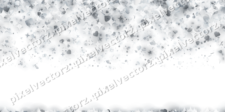 Nahtloser Glitzerregen aus Sternen und Herzen auf transparentem Grund