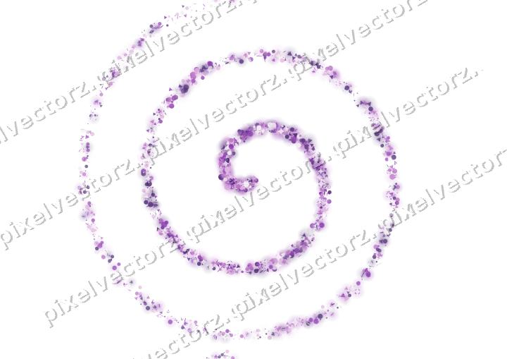 Nahtlose Glitzerspirale in Violett auf transparentem Grund