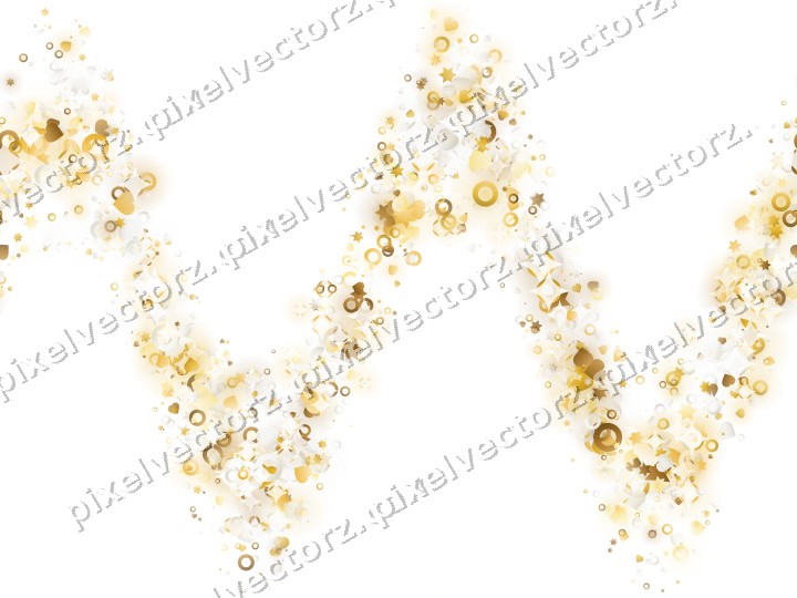 Nahtlose Glitzerwelle aus Sternen und Herzen auf transparentem Grund