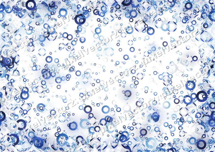 Nahtlose Glitzervignette aus Ringen in Blau auf transparentem Grund
