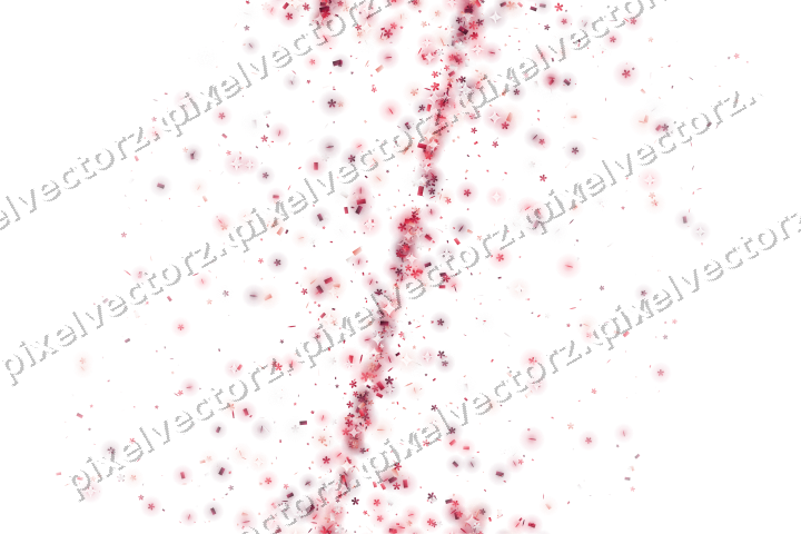 Nahtloses Glitzerband aus Blüten und Konfetti auf transparentem Grund