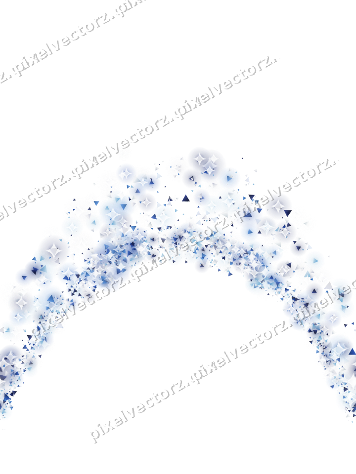 Nahtlose Glitzergirlande aus Dreiecken in Blau auf transparentem Grund