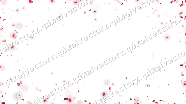 Nahtlose Glitzervignette aus Konfetti in Rosa auf transparentem Grund