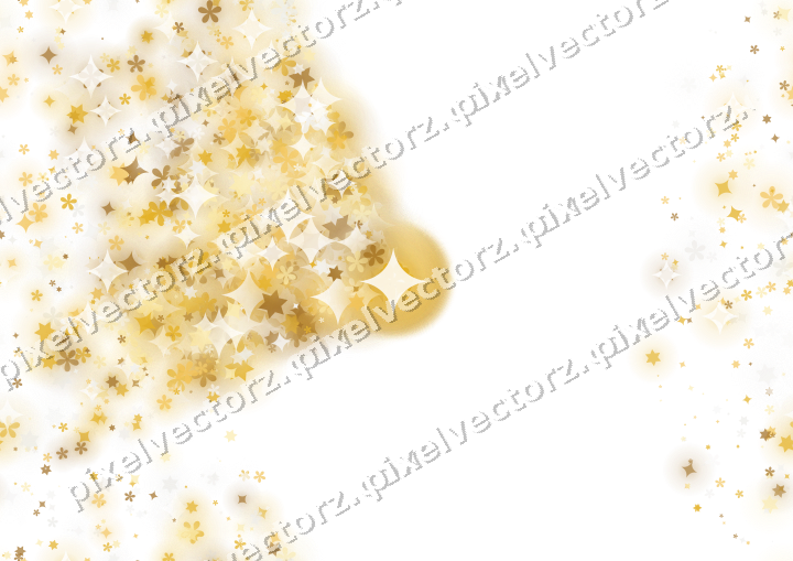 Nahtloser Glitzerfächer aus Sternen und Funken auf transparentem Grund
