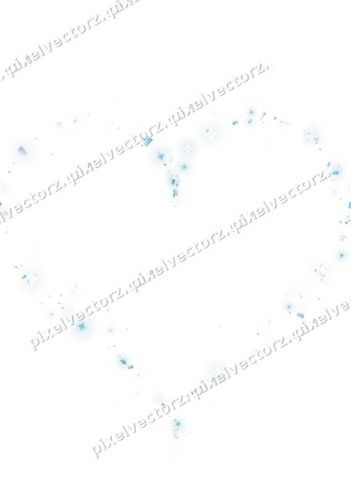 Nahtloses Glitzerherz aus Funken und Konfetti auf transparentem Grund