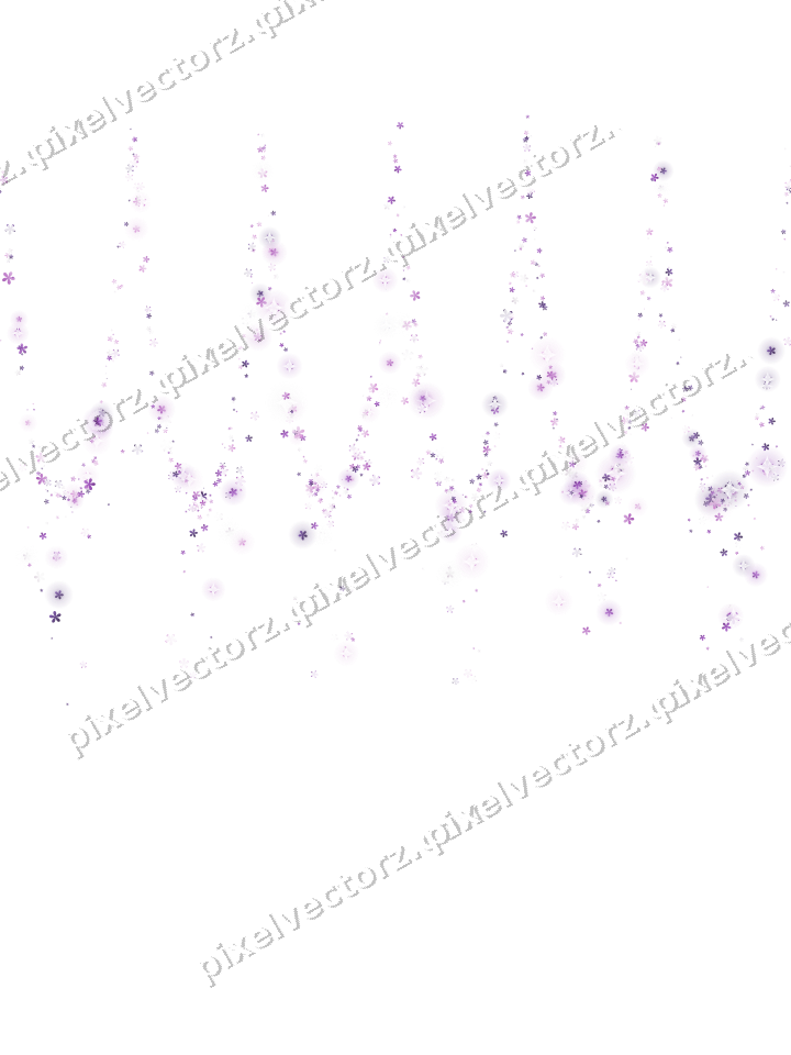 Nahtlose Glitzergirlande aus Blüten in Violett auf transparentem Grund