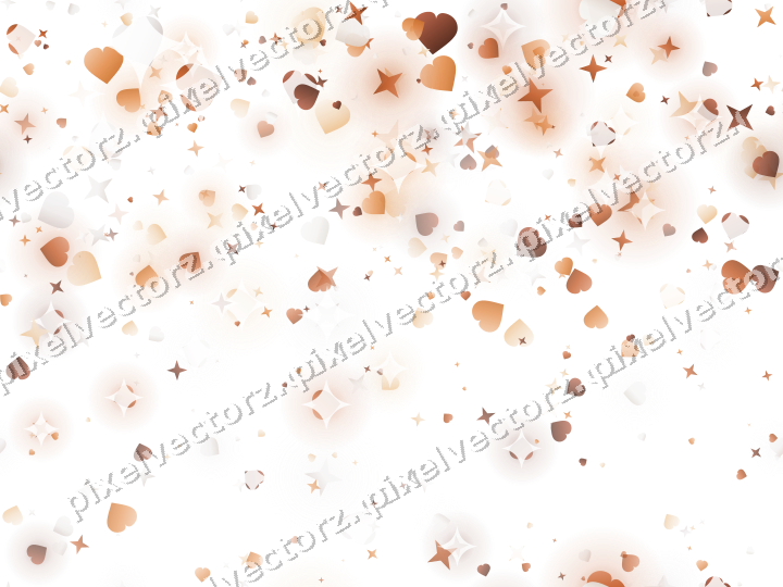 Nahtloser Glitzerregen aus Sternen und Herzen auf transparentem Grund