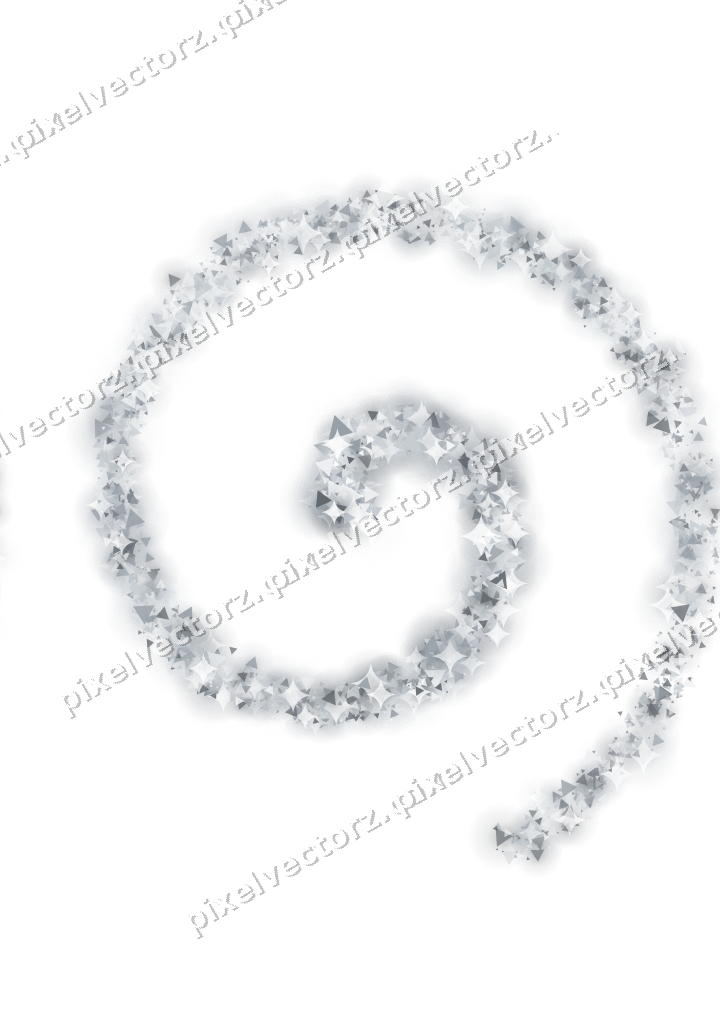 Nahtlose Glitzerspirale aus Dreiecken auf transparentem Grund
