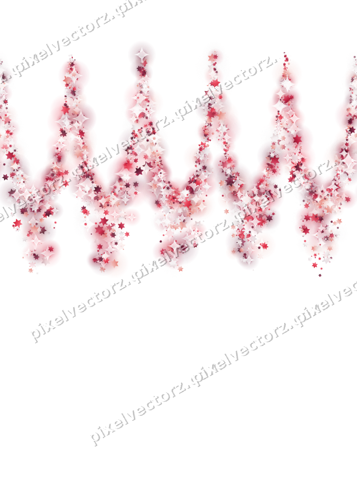 Nahtlose Glitzergirlande aus Sternen in Rosa auf transparentem Grund