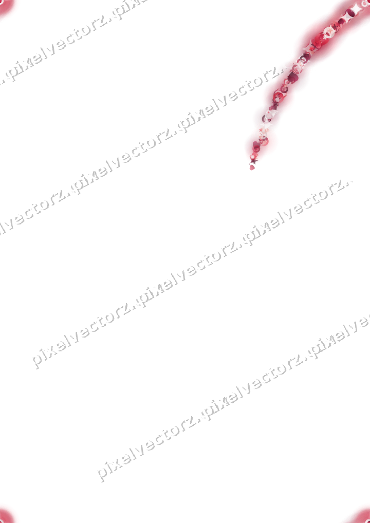 Nahtloser Sternenschweif in Rosa und Rot auf transparentem Grund
