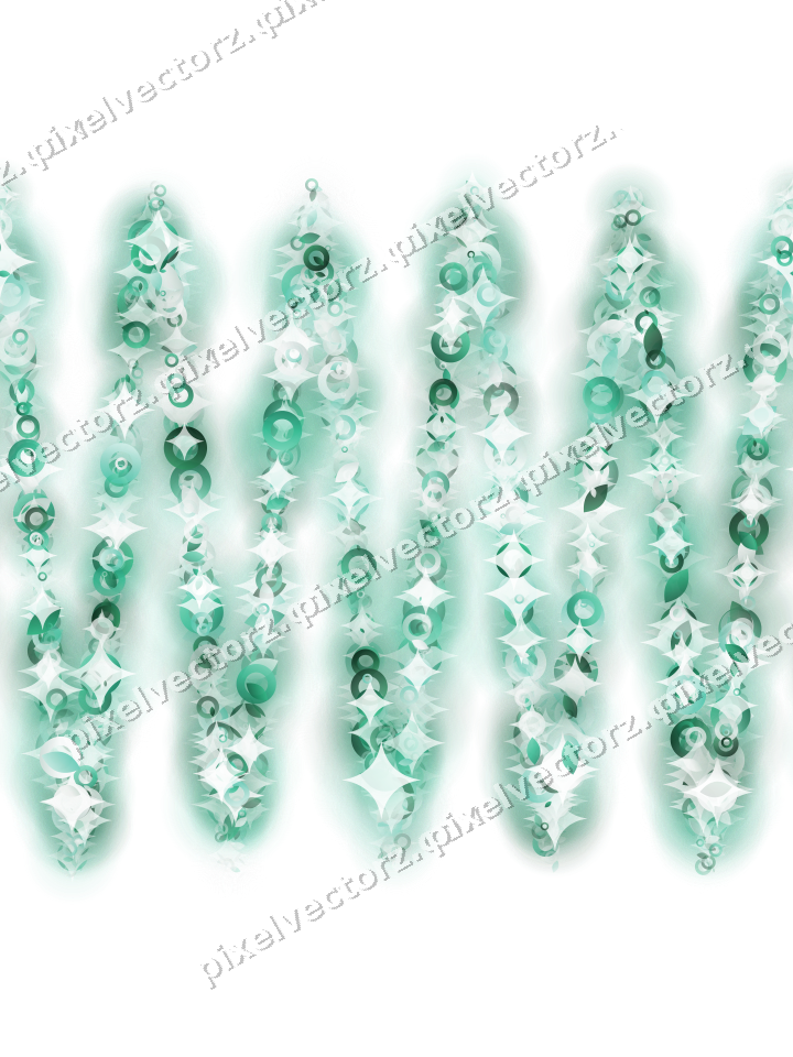 Nahtlose Glitzerwelle aus Tropfen und Ringen auf transparentem Grund