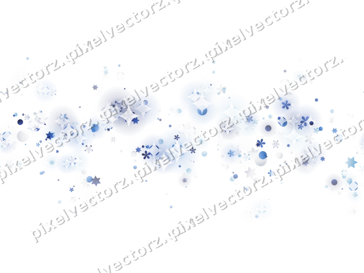 Nahtlose Glitzerwelle aus Sternen und Blüten auf transparentem Grund
