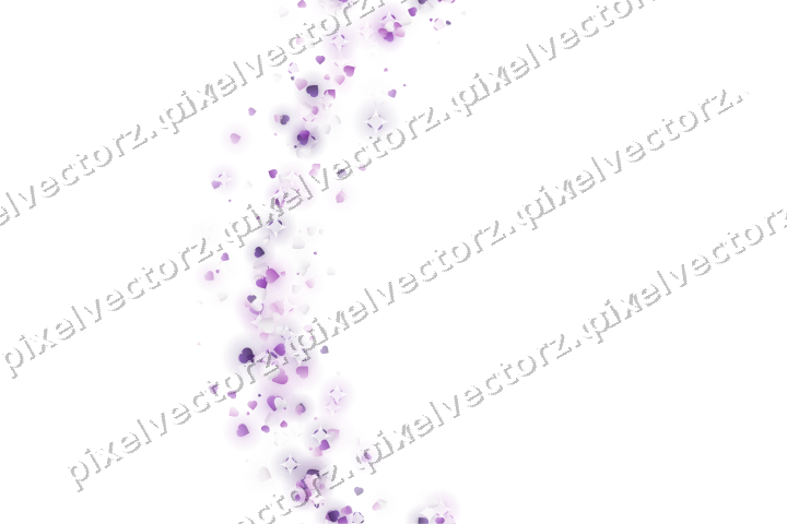 Nahtloser Glitzerbogen aus Herzen in Violett auf transparentem Grund