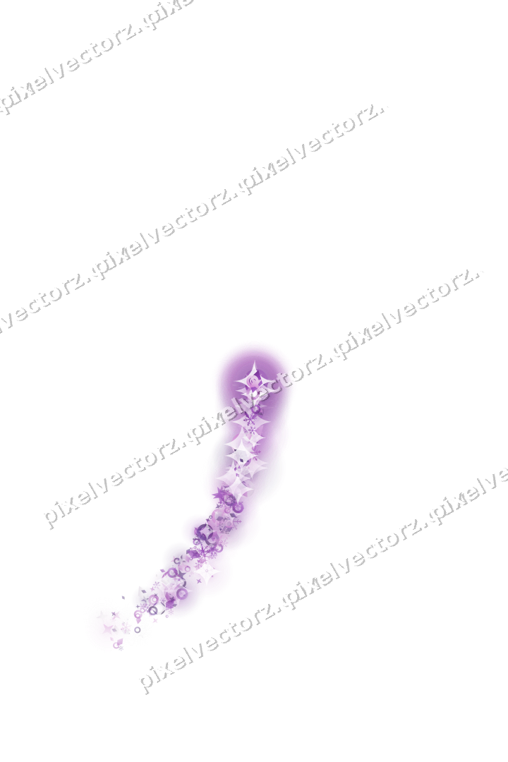 Nahtloser Sternenschweif in Violett auf transparentem Grund