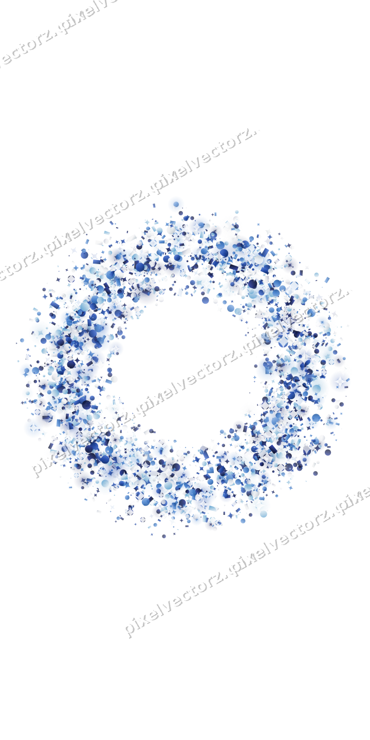 Nahtloser Glitzerkranz aus Funken und Punkten auf transparentem Grund