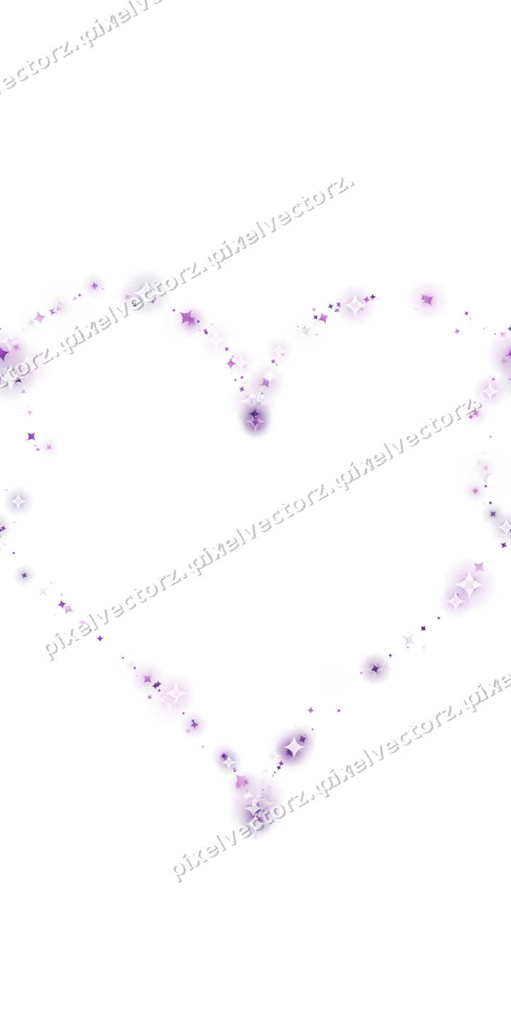 Nahtloses Glitzerherz aus Funken in Violett auf transparentem Grund