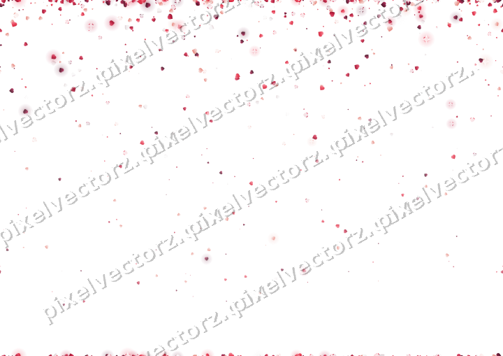 Nahtloser Glitzerregen aus Herzen in Rosa auf transparentem Grund