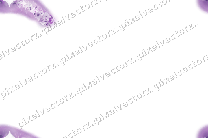 Nahtloser Sternenschweif aus Funken in Violett auf transparentem Grund