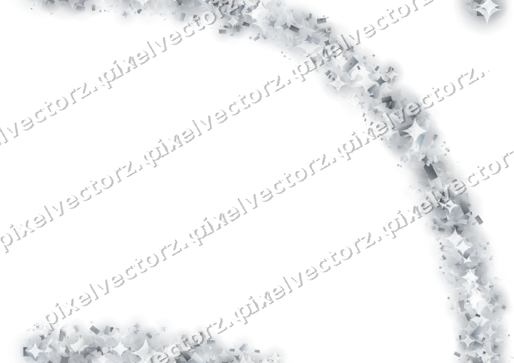 Nahtloser Glitzerbogen aus Funken und Konfetti auf transparentem Grund