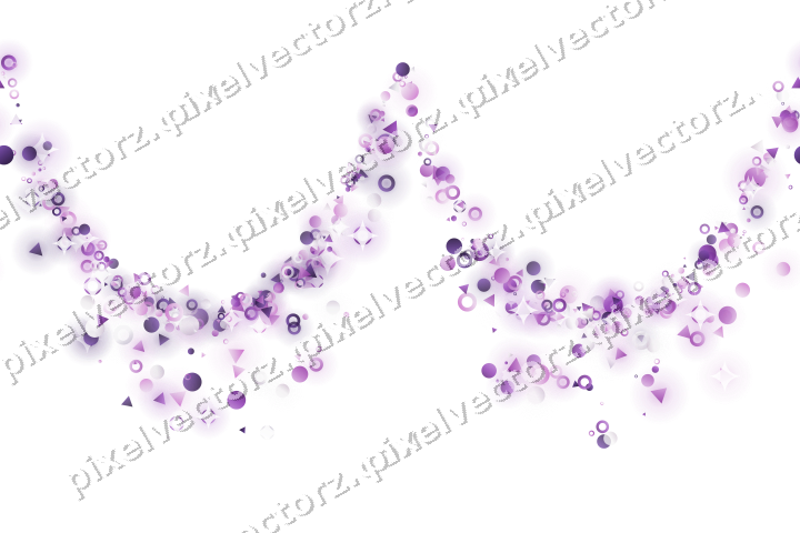 Nahtlose Glitzergirlande in Violett auf transparentem Grund