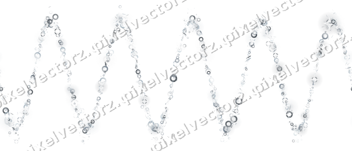 Nahtlose Glitzerwelle aus Ringen und Splittern auf transparentem Grund