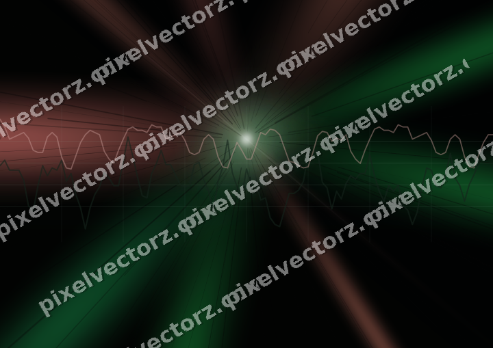 Leuchtender Neon Diagramm Hintergrund in Grün und Rot