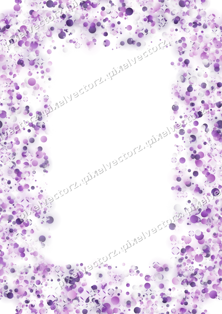 Nahtloser Glitzerrahmen aus Punkten in Violett auf transparentem Grund