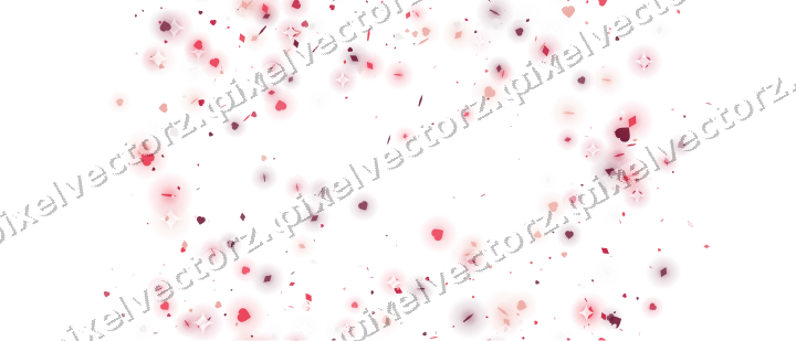 Nahtloser Glitzerkranz aus Herzen und Rauten auf transparentem Grund