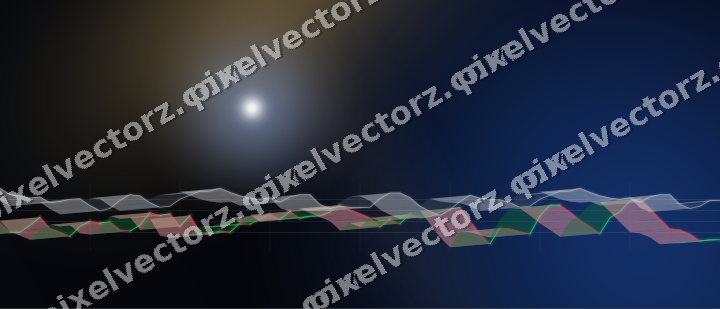 Leuchtender Neon Diagramm Hintergrund in Blau und Bernstein