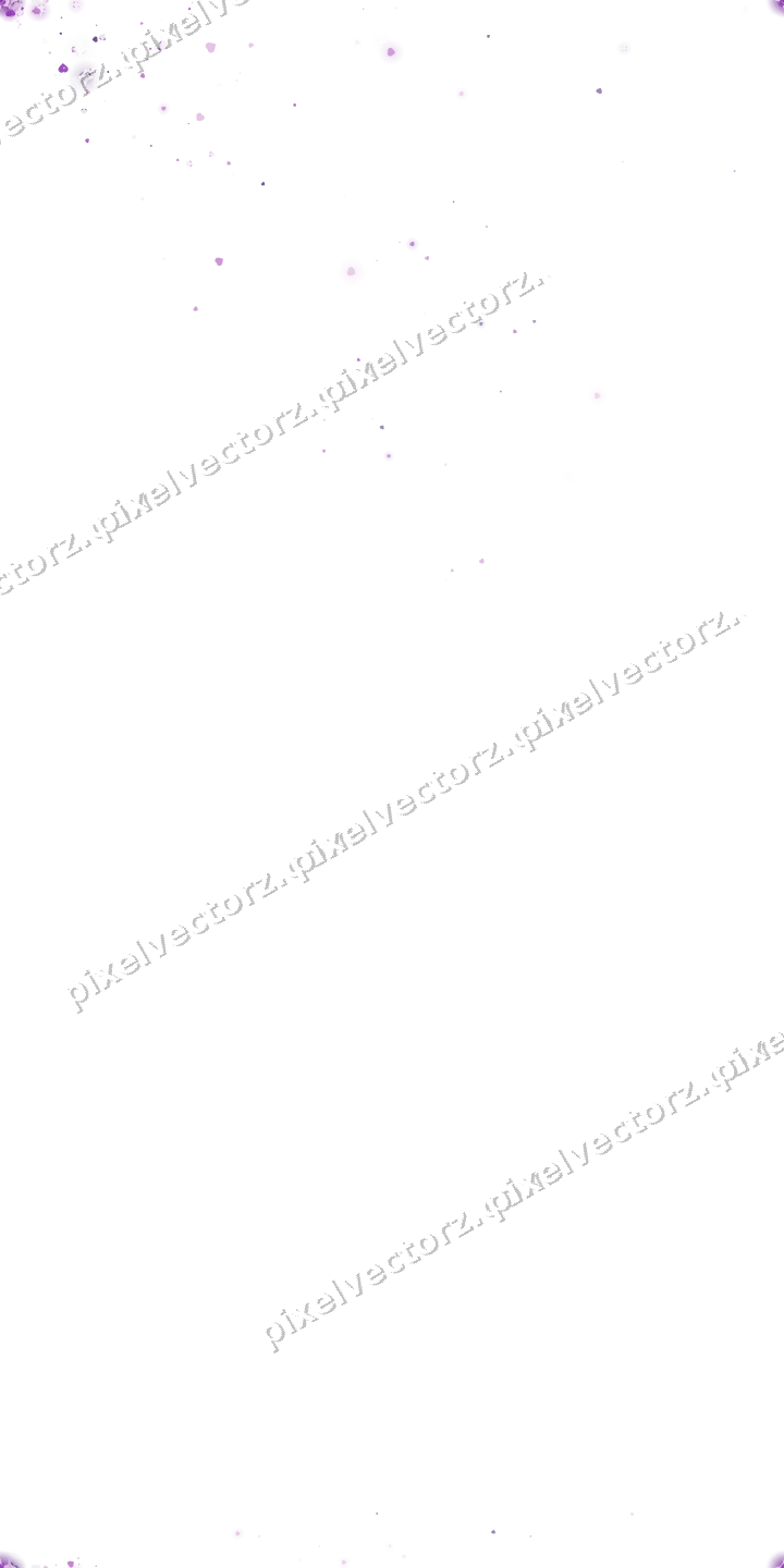 Nahtloser Glitzerfächer aus Herzen in Violett auf transparentem Grund