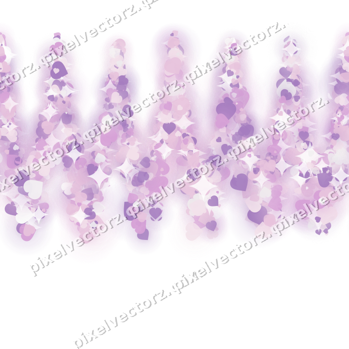 Nahtlose Glitzergirlande aus Herzen in Magenta auf transparentem Grund