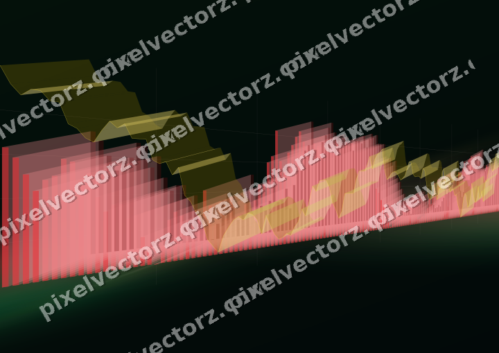 Leuchtender Neon Diagramm Hintergrund in Rot und Orange