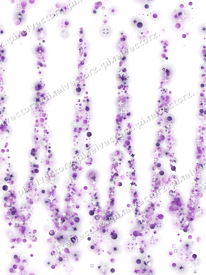 Nahtlose Glitzergirlande in Violett auf transparentem Grund
