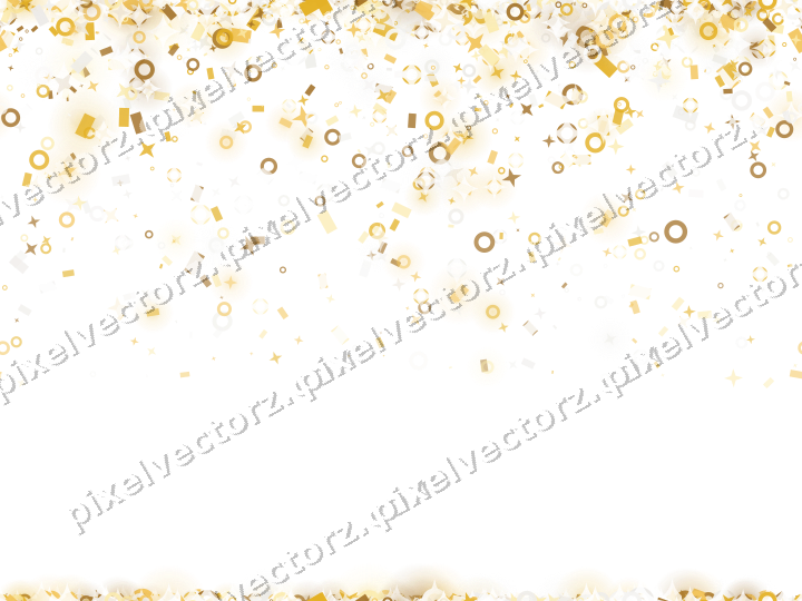 Nahtloser Glitzerregen aus Sternen und Ringen auf transparentem Grund