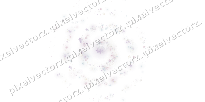 Nahtlose Glitzerspirale aus Sternen und Rauten auf transparentem Grund