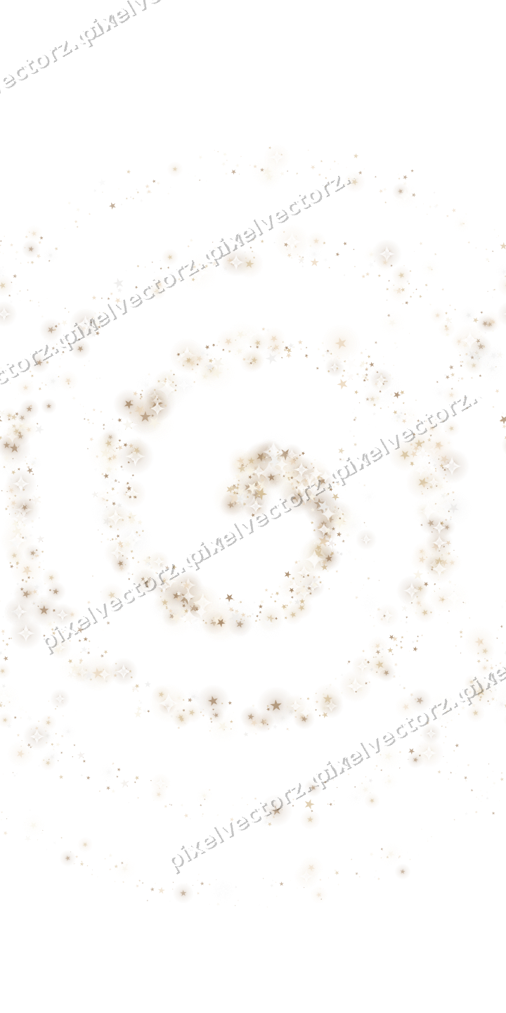 Nahtlose Glitzerspirale aus Sternen auf transparentem Grund