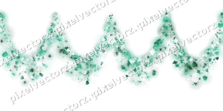 Nahtlose Glitzergirlande aus Funken und Herzen auf transparentem Grund