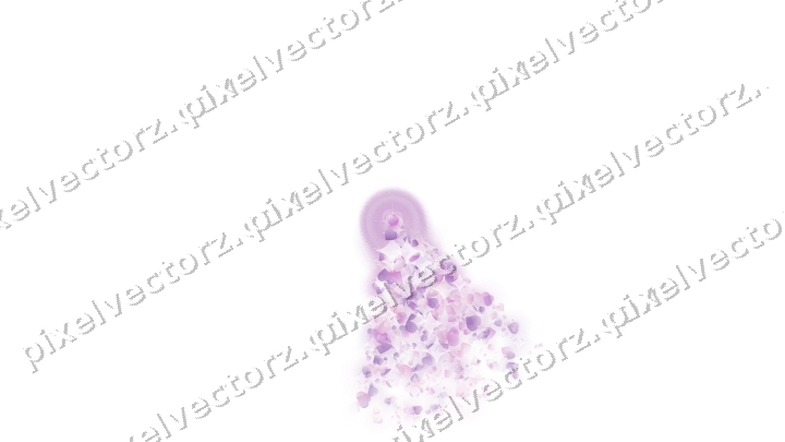 Nahtloser Glitzerfächer aus Herzen in Magenta auf transparentem Grund