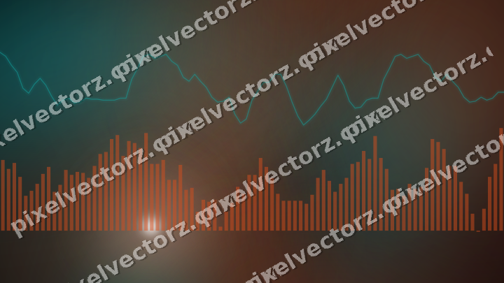 Leuchtender Neon Diagramm Hintergrund in Orange und Petrol