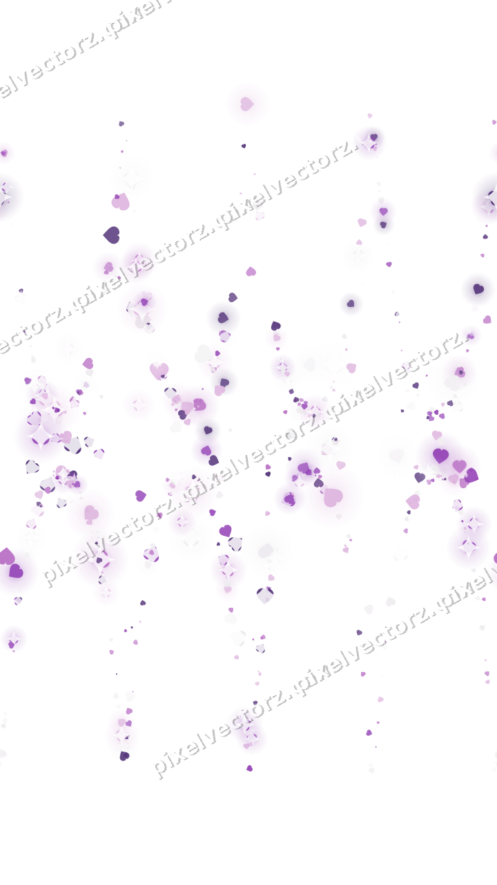 Nahtlose Glitzergirlande aus Herzen in Violett auf transparentem Grund