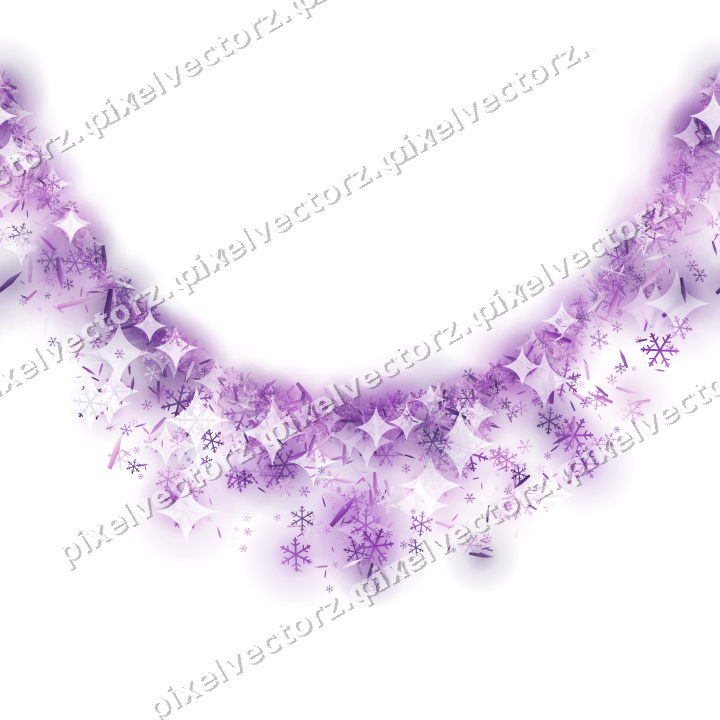 Nahtlose Glitzergirlande in Violett auf transparentem Grund