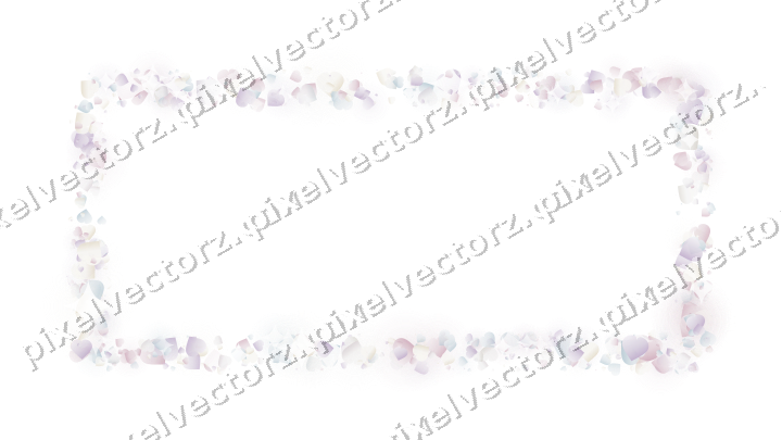 Nahtloser Glitzerrahmen aus Herzen auf transparentem Grund