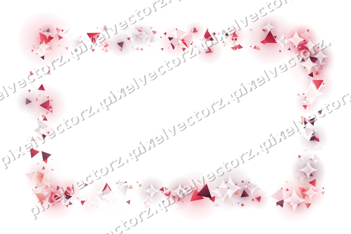 Nahtloser Glitzerrahmen aus Dreiecken in Rosa auf transparentem Grund