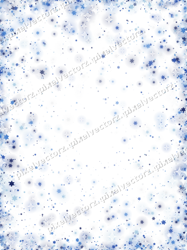 Nahtlose Glitzervignette aus Sternen in Blau auf transparentem Grund