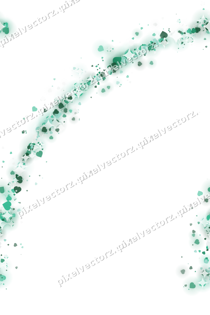 Nahtloser Glitzerbogen aus Herzen auf transparentem Grund