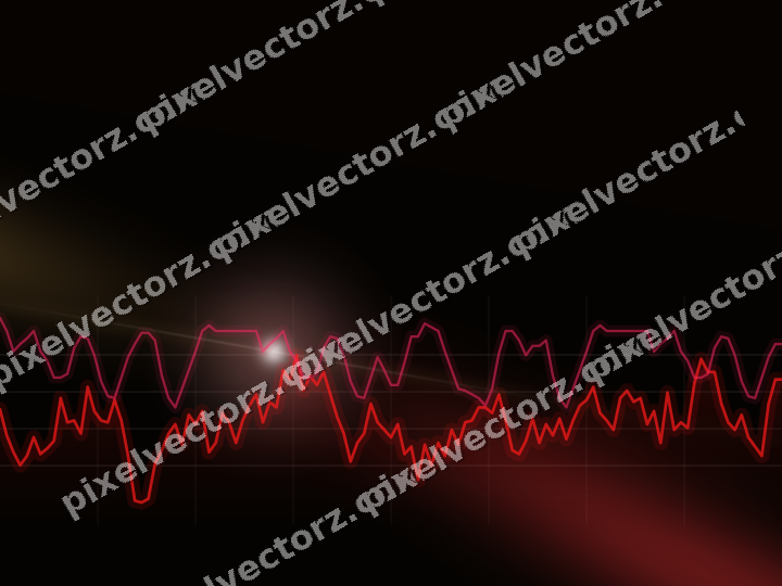 Leuchtender Neon Diagramm Hintergrund in Rot und Orange