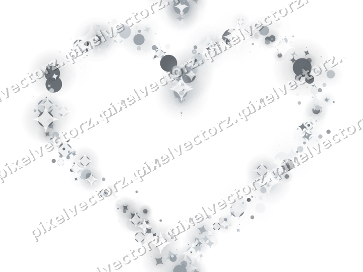 Nahtloses Glitzerherz aus Funken und Punkten auf transparentem Grund